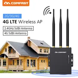 Comfast CF-E7 высокоскоростной 4G LTE наружная точка доступа, маршрутизатор Wi-Fi plug and play 4G SIM переносчик карты в проводную сеть с 3 * 5dBi антеннами