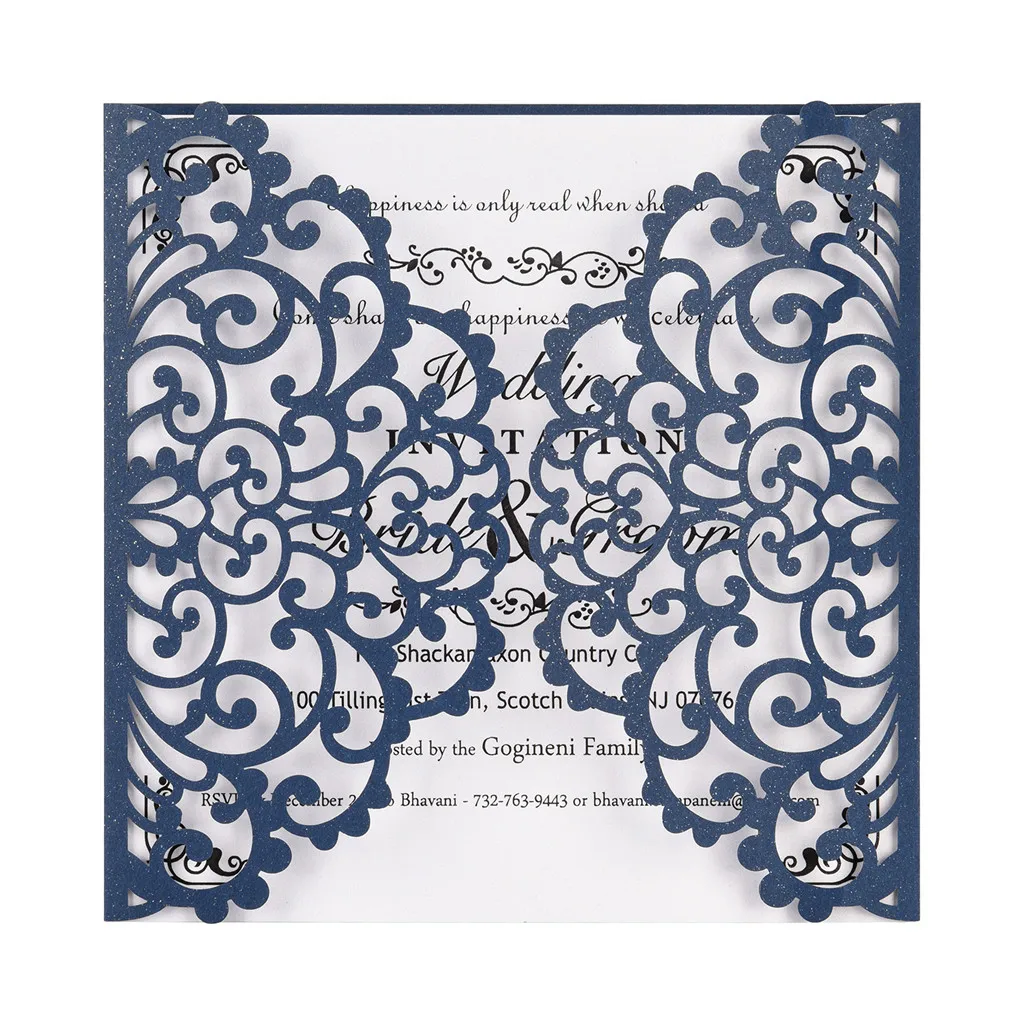  European Openwork Wedding Invitation Creative Birthday Card Invitation 10pcs Invitation Card Pearle - 33054113833
