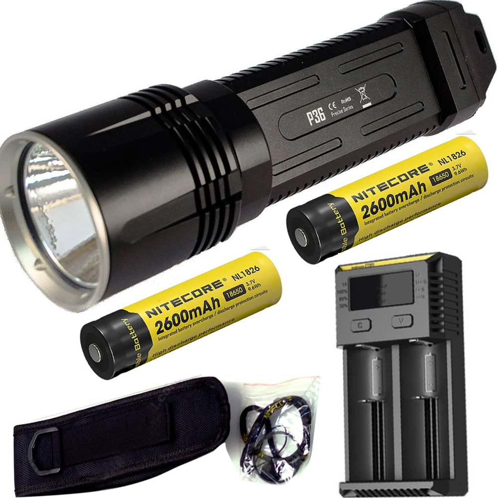 

NITECORE P36 CREE MT-G2 LED Flashlight 2000Lm Outdoor Camping Hunting Searching Rescue Portable Torch + 18650 battery +I2