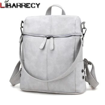 

Cute Backpack Female Famous Brand Leather Women Bag Simple Bookbag Large Capacity Travel Bag Leisure Shoulder Bags for Women