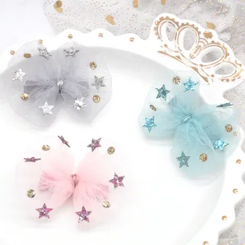 

Boutique ins 15pcs Fashion Glitter Star Bow Hairpins Solid Gauze Bowknot Hair Clips Princess Ornament Headwear Hair Accessories