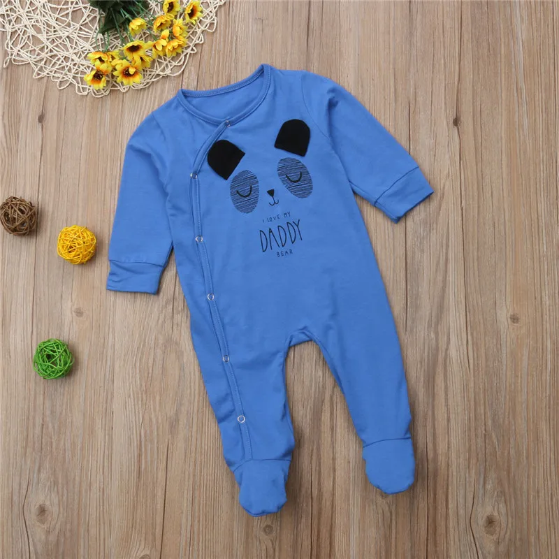 Emmababy для маленьких девочек s из хлопка мальчиков с рисунком панды комбинезон