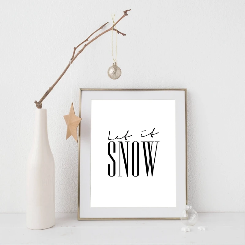 Snow Christmas Print Home Decor