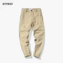 Весна новые мужские модные повседневные мужские штаны облегающие прямые деловые Брюки повседневные мужские длинные узкие брюки