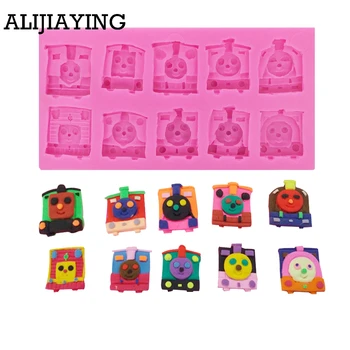 

M0150 Train Silicone Cake Mold, Dining Bar Baking Mould For Candy Jelly Chocolate Sugar Craft Fondant Cake Decorating Tools