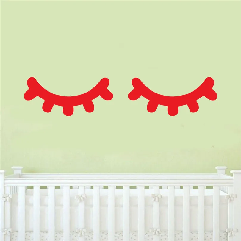 Home Decoration Removable Colorful 2PCS Eyelash Home Decor Wall Sticker Decal Bedroom Vinyl Art Mural   (1)