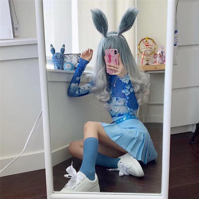 Женская одежда с длинным рукавом, осенняя, новая, Корейская, ulzzang, модная, с принтом, с круглым вырезом, короткая, эстетическая, облегающая, хипстерская