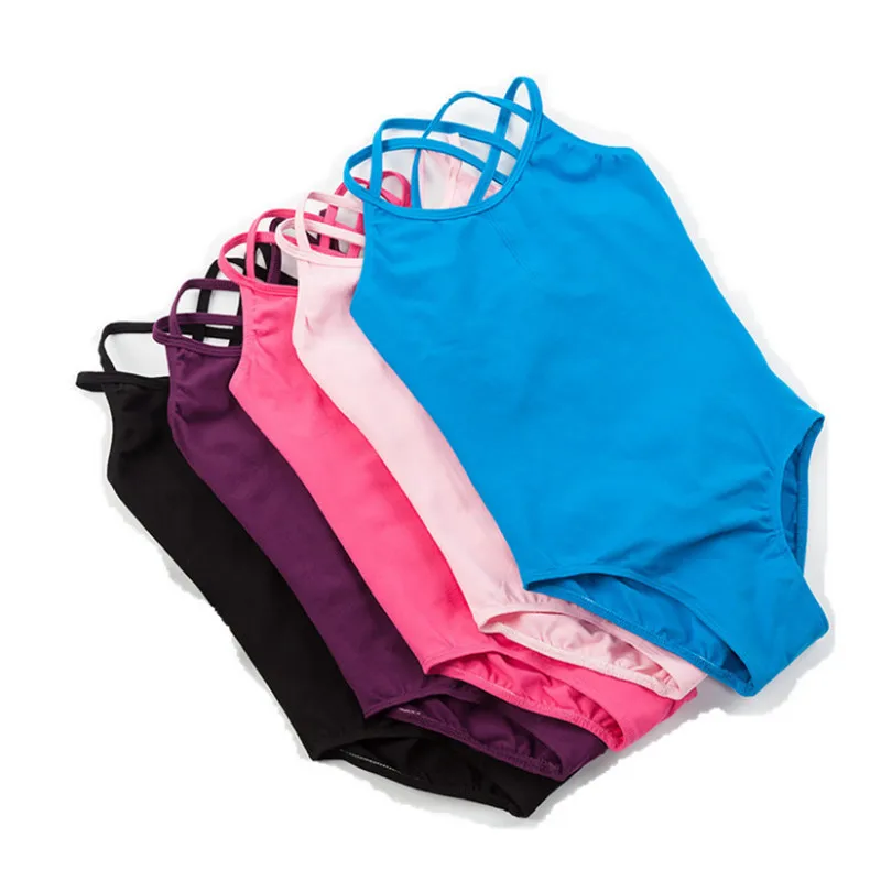 Sleeveless Camisole Ballet Leotards For Girls Dance Bodysuit Dancewear Gymnastics Leotard Double Strap Dress 5 Colors | Тематическая