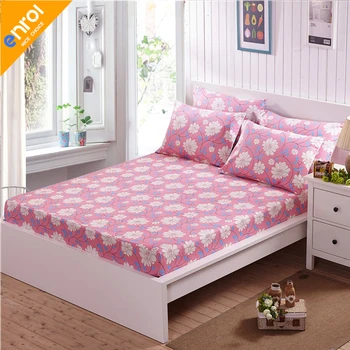 

Fitted Sheet Cotton Queen/King Size Plant Printed Bed Sheet Holder 100 cotton Luxury Bed Linen 1pc Home Textile Free shipping