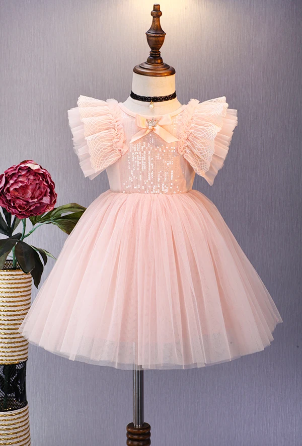 Платье для маленьких девочек; коллекция года; сезон лето; испанское модное платье с блестками; платье для дня рождения; детское платье; Vestidos; Y1227