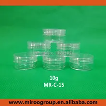 FreeShipping 100 Sets 10ml 10g Mini Sample Cream jar Empty Clear Cosmetic Jar with clear lids