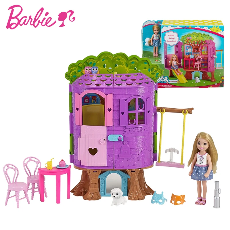 

Original Barbie Dolls Kelly Tree House Princess Toy Story House Girl Birthday For Children Gifts Fashion For Girls bonecas