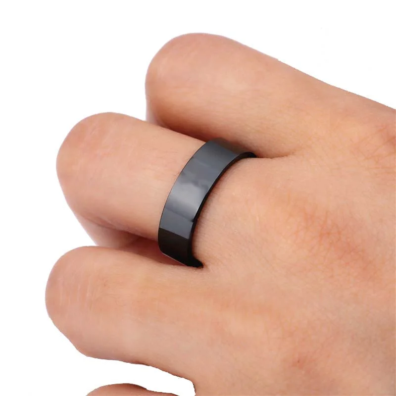 6 мм титановая лента матовая Свадебная нержавеющая сталь твердое кольцо для мужчин и женщин