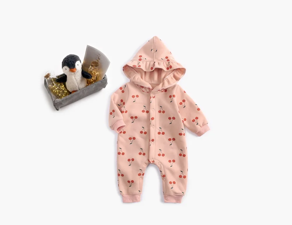 Детский комбинезон весенний комбинезон с капюшоном для маленьких девочек, одежда для новорожденных девочек, комбинезон с длинными рукавами, комбинезон принцессы для маленьких мальчиков - Цвет: Розовый