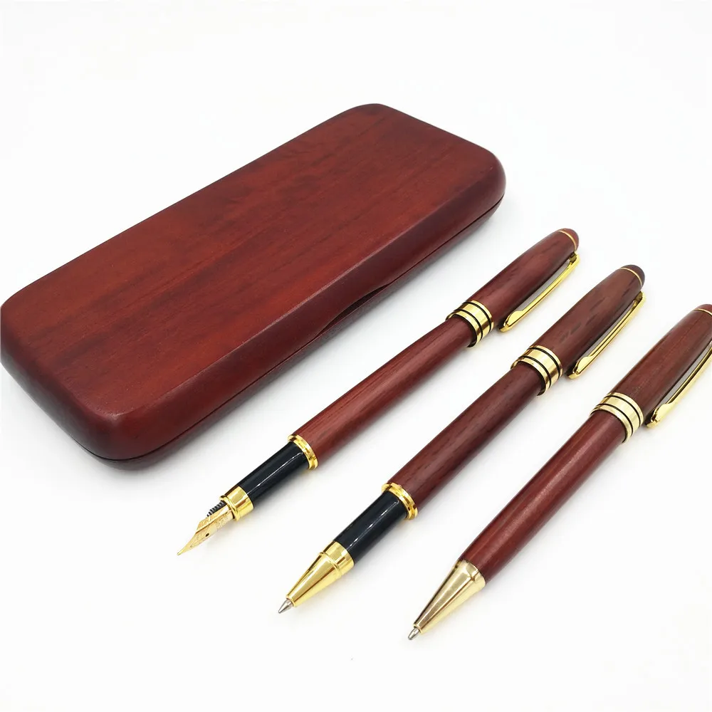 Artigos de Papelaria Caneta de Madeira com Caixas Caixas de Presente de Madeira Maple Maple Imitação Três pedaço Definir Dom Caneta de Presente de Madeira 7 Maple Maple Imitação Três-pedaço Definir Dom Artigos