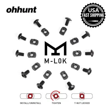 Ohhunt 10 комплектов стальной M-LOK t-гайка стандартный набор для замены винтов Аллен гаечный ключ для рельсовых секций(10 x винтов и 10 x гаек