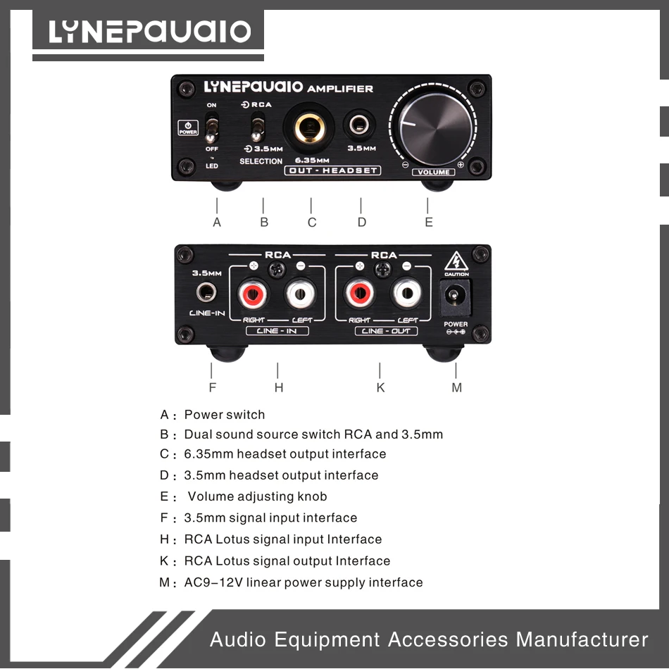 Pre-stage Stereo Signal Magnifier AV 2-IN-3-Out Headphone Amplifier HiFi Audio