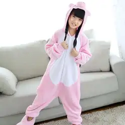 Дети Onesie Kigurumi животных Розовая Свинья пижамы Пижама Аниме Косплэй костюм Onepiece Необычные платья пижамы комбинезон Костюмы