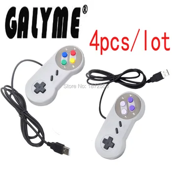 

4pcs/lot Hot Sale Grey button USB Game Controller for PC not for SNESNintendo Classic Gamepad Games Console for most PC systems