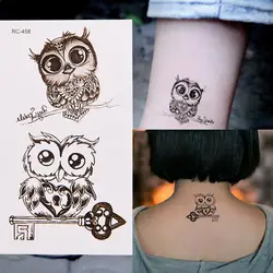 Милый мультфильм сова Водонепроницаемый временные Поддельные Tatto Стикеры татуировки переноса воды 10,5*6 см для детей взрослых #275169