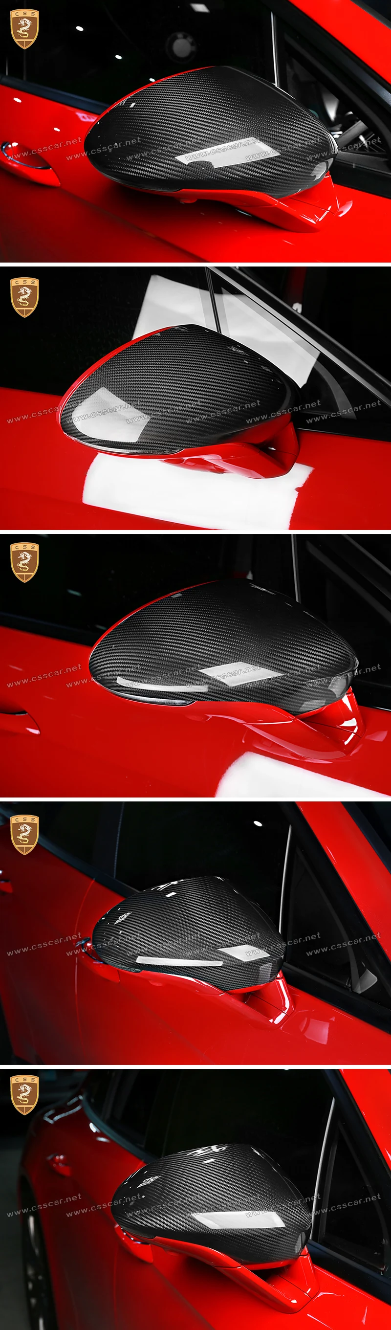 Carbon Fiber Side Wing Mirror Covers For Porsche Panamera 971 Add on Style Rear View Mirror Cover Car Styling Only LHD