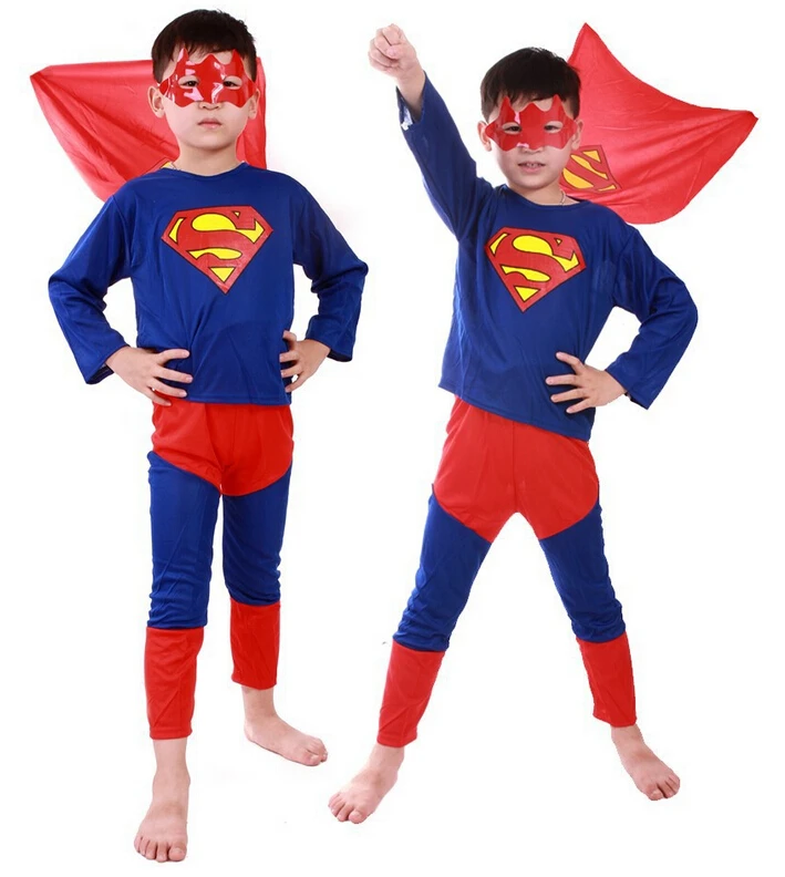 1 комплект, костюм Супермена, Бэтмена, Человека-паука для костюмированной вечеринки на Хэллоуин, для детей, для мальчиков и девочек, забавная одежда героя, вечерние костюмы, Disfraces, высокое качество
