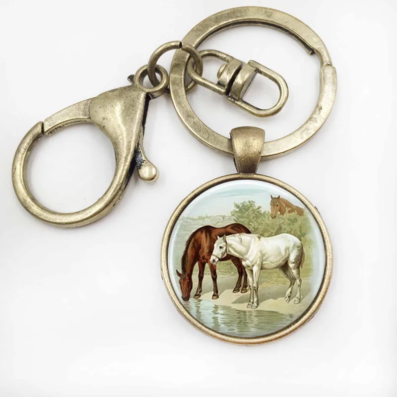 Horse Keychain Pendant Wearable Art Horse Jewelry Car Key Holder Key
