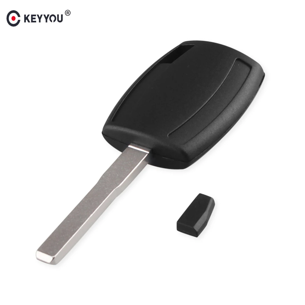 KEYYOU Uncut HU101 лезвие транспондер ключ чехол с 4D63 40 бит чип для форд фиеста Мондео