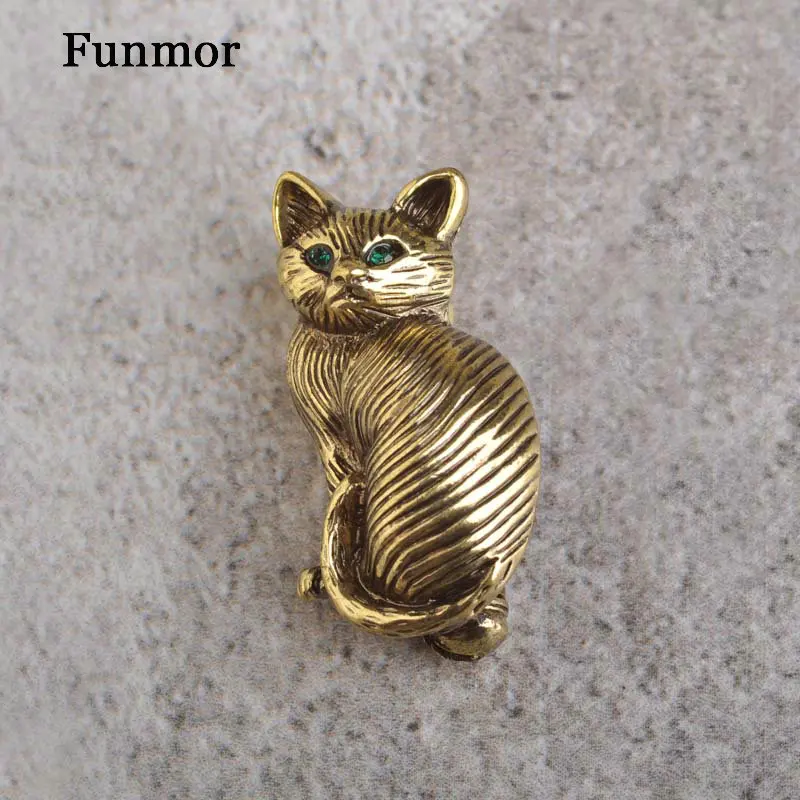 Funmor оптовая продажа 6 шт./партия с украшением в виде кристаллов брошь кота
