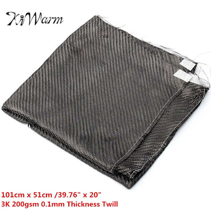 

KiWarm A+ 3K 200gsm 0.1mm Real Carbon Fiber Cloth Twill 39.76" x 20" Carbon Fabric for Commercial Industry Repair Hot Selling