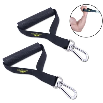 

Fitness Heavy Duty Exercise Handles for Home Gym Cable Machines and Resistance Bands with TPE Non-slip Grip Super Strong Webbing