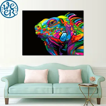 

HD canvas paingting 1 piece The Wise Iguana by Weer Nature's Colors Collection abstract animal home decoration canvas prints