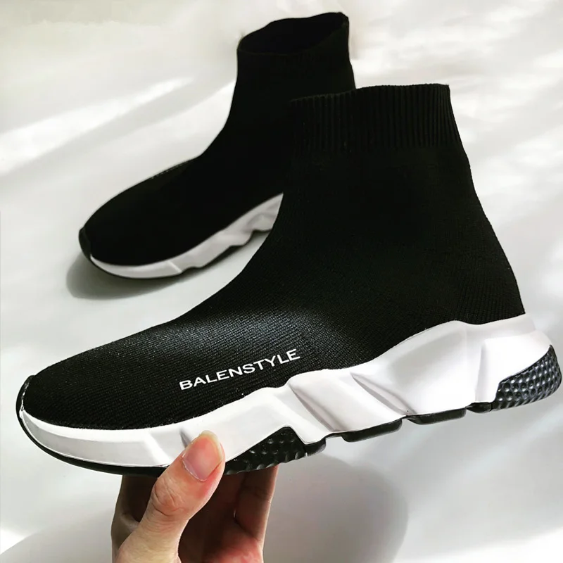 

Balck Summer Stretch Fabric Sock Ankle Boots Women Sneakers Eunice Choo Autumn Slip on Flat Light Casual Shoes Socks Footwear