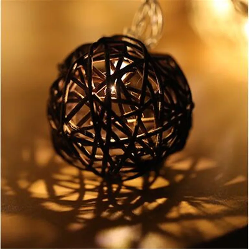 40 шт. коричневый ротанговый шар для освещения дома вечерние Свадебные Рождественские огни, гирлянды Gerlyanda
