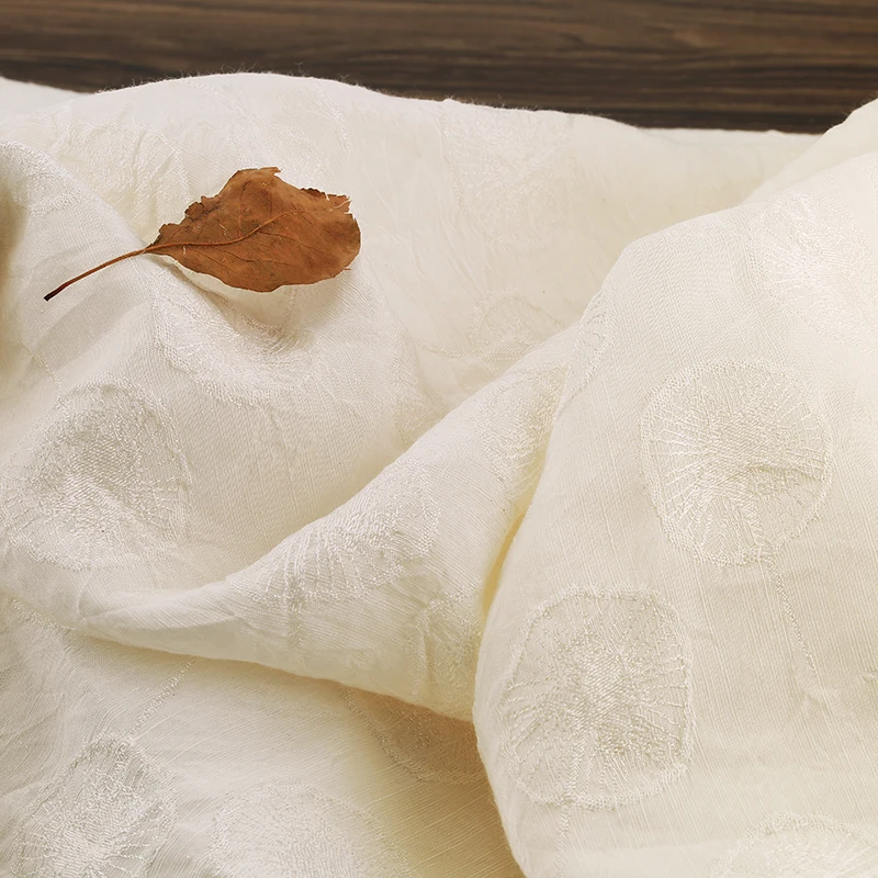 

Spring and summer styles material Linen cotton jacquard weave fabric High-end dresses, gowns and jackets tissu