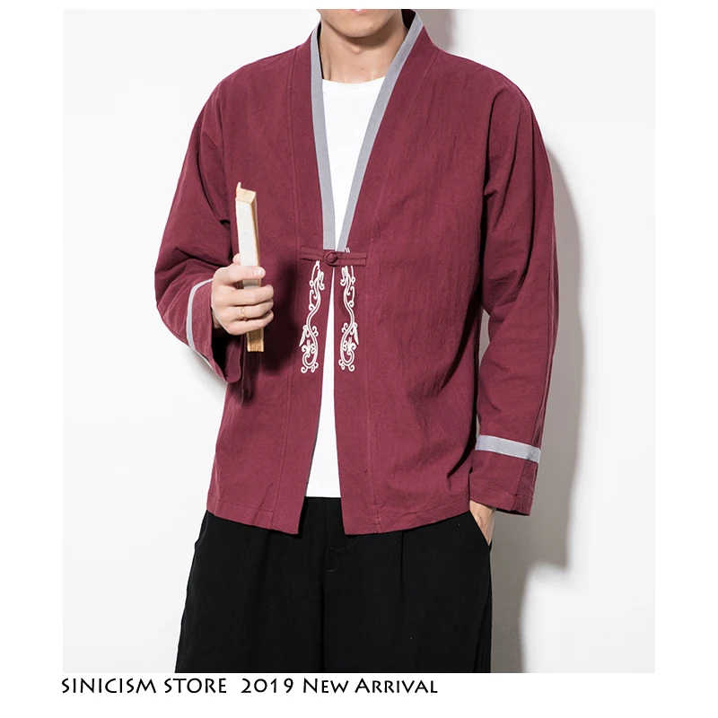 Sinicism Store Embroidery Bomber Jacket Men 2019 Man Streetwear Vintage Jackets Coats Male Chinese Fashion Windbreaker Plus Size