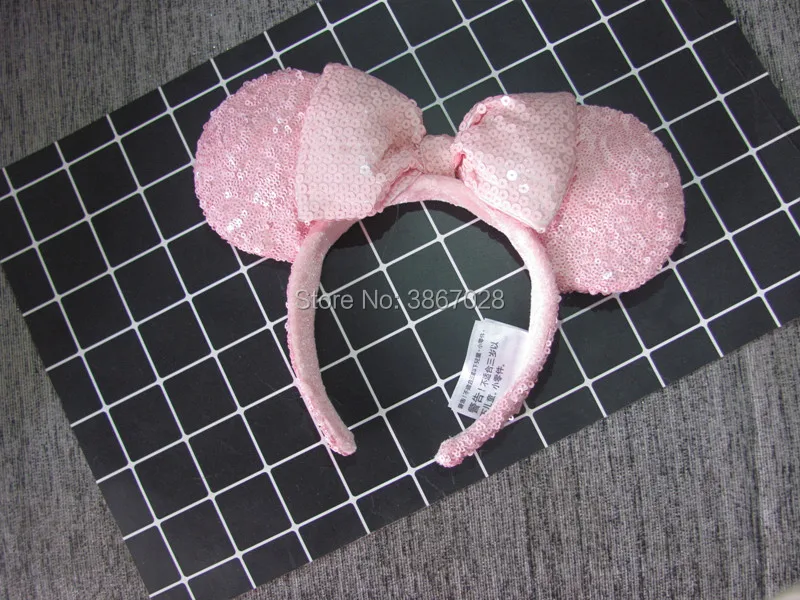 Костюм Минни Микки Маус с блестками и розовыми ушками Косплей-Одежда плюшевая повязка на голову для взрослых/детей подарок hongkong