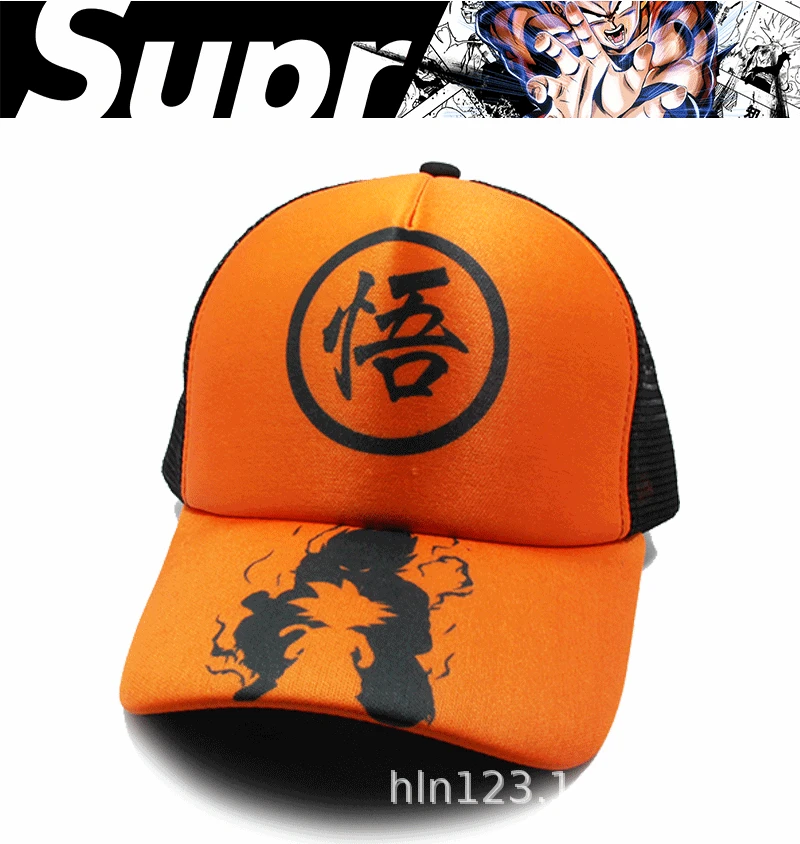 

2019 Summer Breathable Snapback Pop Anime Cartoon Baseball Cap Embroidery DRAGON BALL Goku Streetwear Sun Dad Hat for Men Women