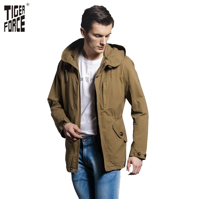Aliexpress.com : Buy TIGER FORCE 2017 Fashion Long Trench Coat Men ...