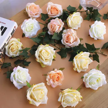

10pcs High Simulation rose Flower Head Silk Flower DIY Wedding Flower Wall Background Decoration Rose /7cm diameter silk flower