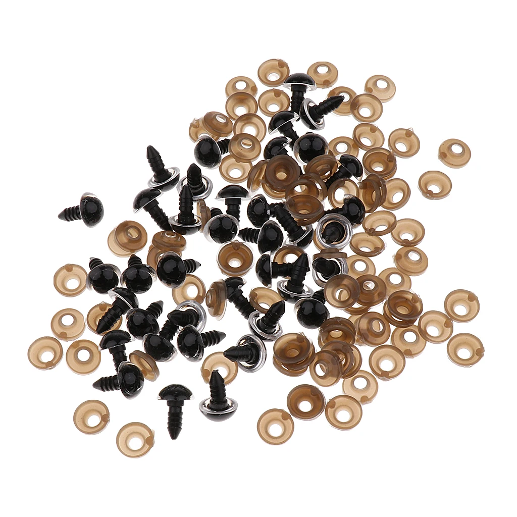 200pcs Clear Plastic Safety Eyes for Teddy Bear Doll Puppet DIY Making Craft - 10mm 12mm