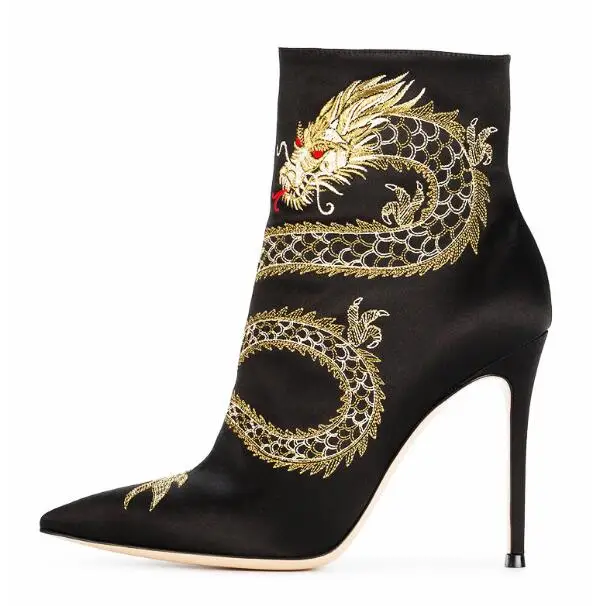 pointed toe block heel ankle boots