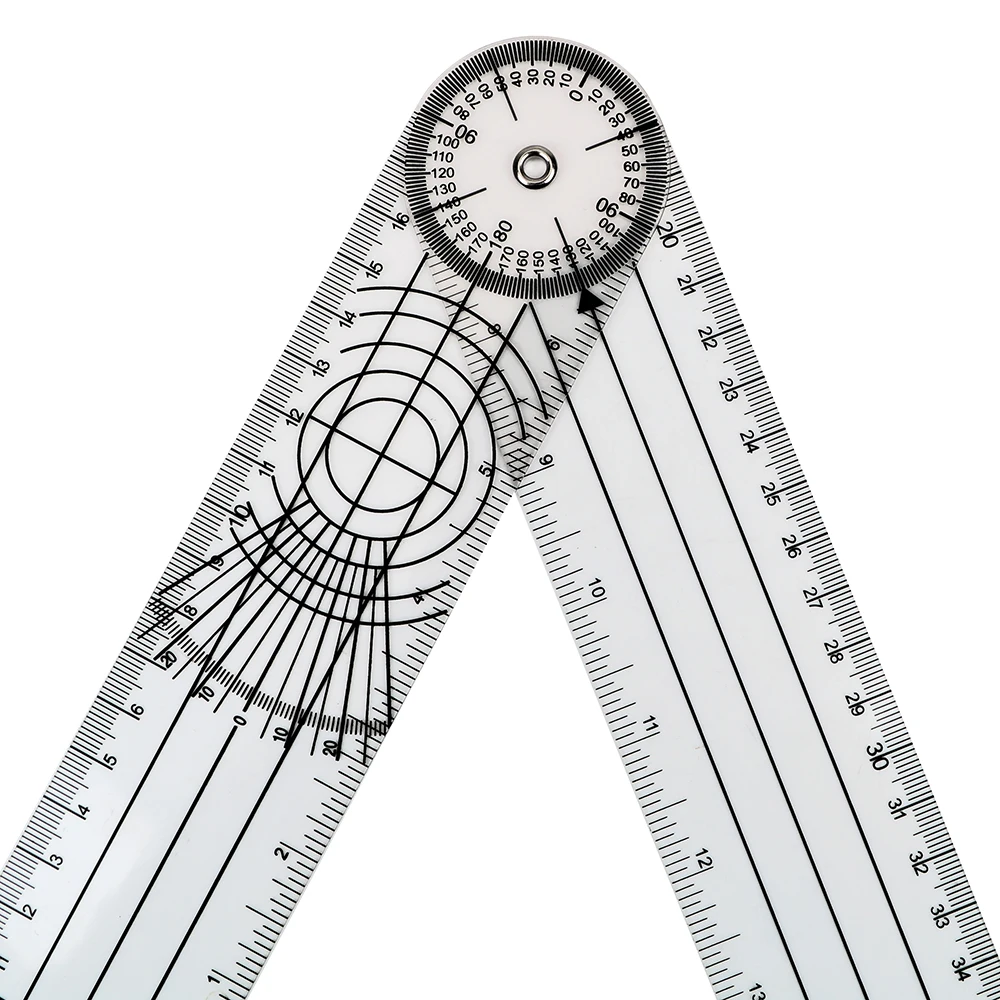 DIYWORK Гониометр транспортиры угол медицинской спинной линейка, измерительный инструмент вращение на 360 градусов многофункциональный Гониометр