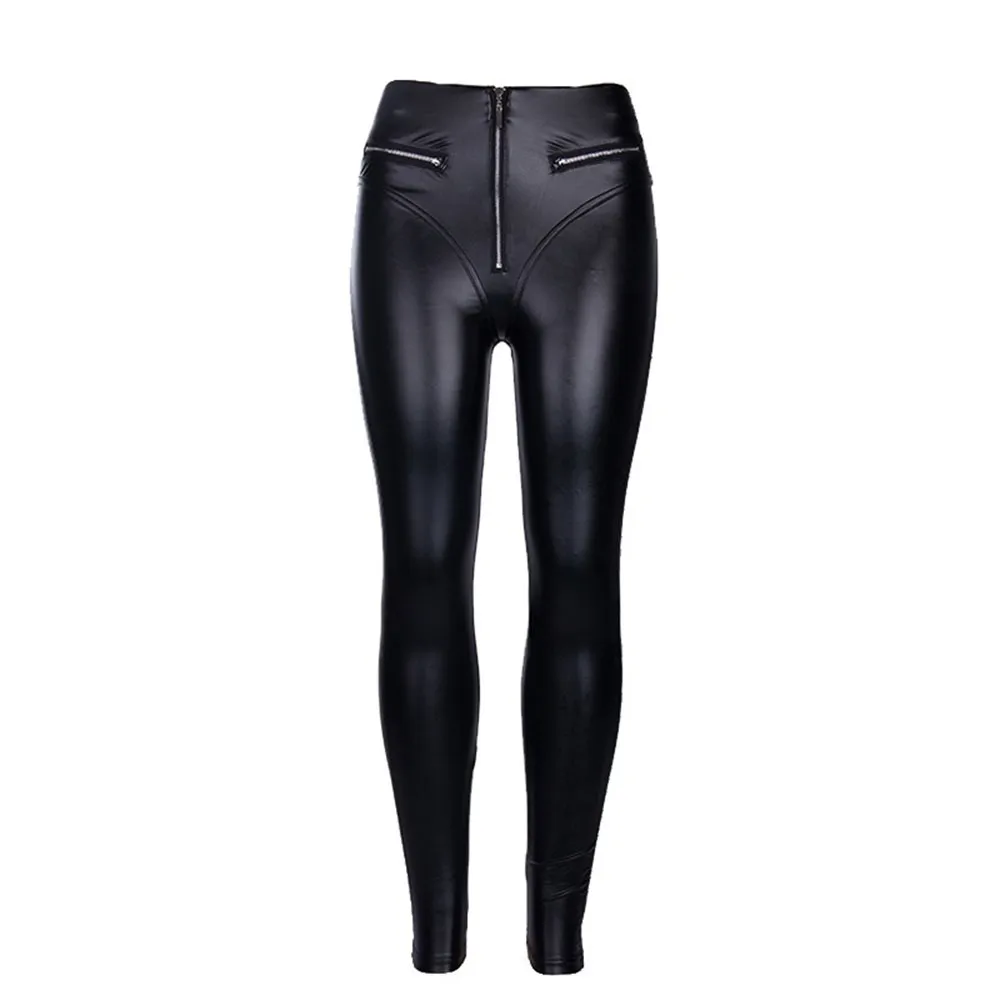 

Gothic Black Fashion PU Leather Casual Pants Women Autumn Elastic Fitness Pencil Pants Streetwear Punk Club Sexy Skinny Trousers