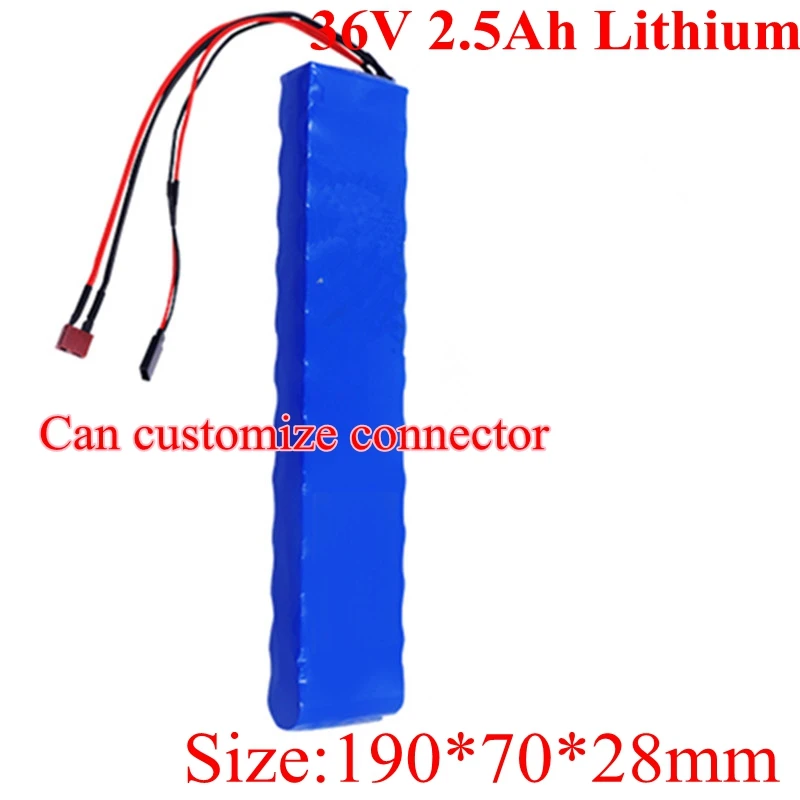 Е-байка 36В 2.5Ah 10S1P 18650 литий-ионный аккумулятор Перезаряжаемые Батарея Пакет 36V 2500 мА/ч, литий Батарея для электрического скейтборда е-байка 36В электрический скутер Батарея