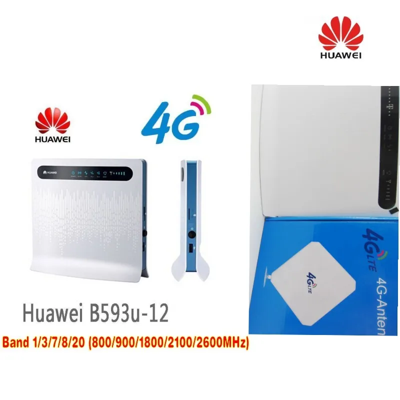 Лот из 20 штук разблокированный huawei B593 B593u-12 FDD 4G LTE WiFi маршрутизатор с слотом для sim-карты+ 3g 4G LTE 35dbi внешняя всенаправленная антенна