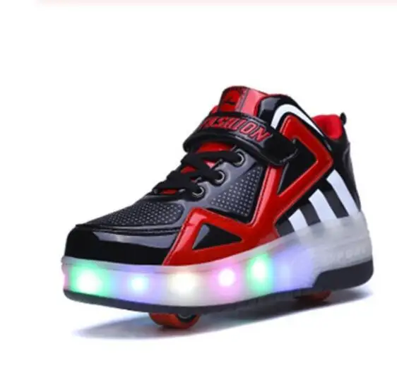 

14y Adult Kids Shoes Children Roller Shoes With LED Breathable Fashion Boys & Girls heelies Sneakers Sports Casual for Kids