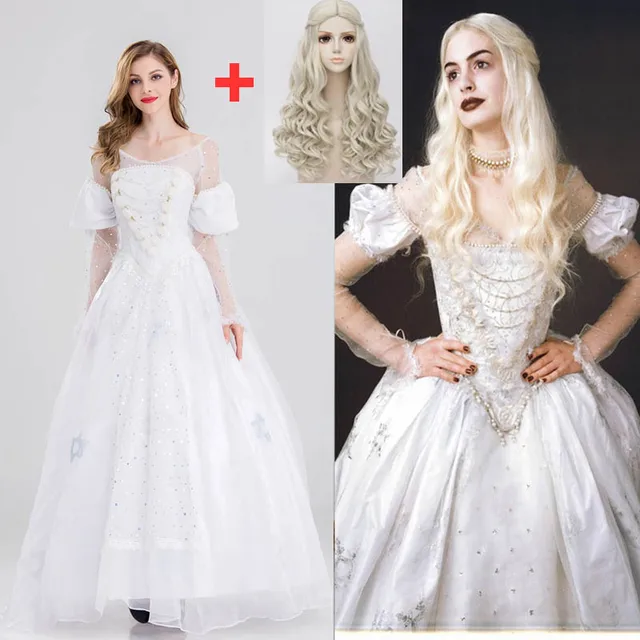 2019 Alice in Wonderland Cosplay Costume The White Queen Mirana Fancy ...