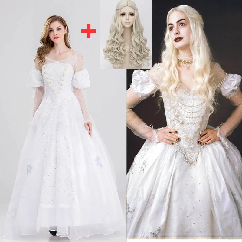 2019 Косплей костюм Алисы в стране чудес белая королева Мирана Необычные костюмы