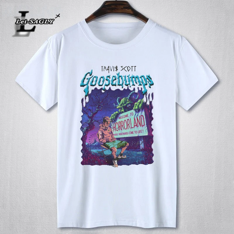 

Lei-SAGLY Rock Rapper Travis Scott Graphic T Shirt Men Short Sleeve Hip Hop Printed Male Black T-Shirt Cotton Casual Men's Tee